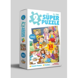 2 Süper Puzzle - Pamuk Prenses - Pinokyo 4+ Yaş