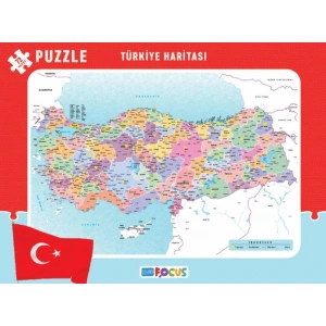 Blue Focus Türkiye Haritası - Frame Puzzle Boy 72 Parça
