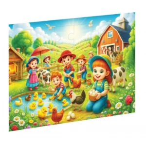 Çiftlikteki Çocukları Ahşap Puzzle