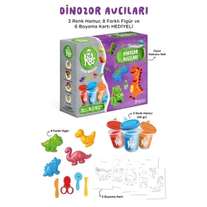 Dinozor Avcıları Oyun Hamuru Seti (17 Parça - 352 Gr)