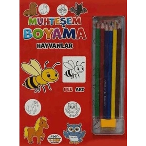 Muhteşem Boyama - Hayvanlar + 6lı Boya Kalemi