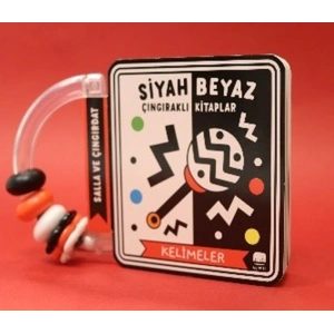 Siyah Beyaz Çıngıraklı Kitaplar Kelimeler