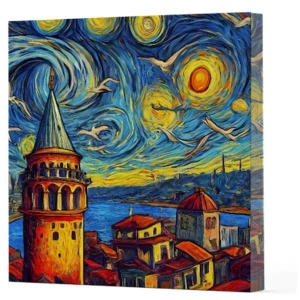 Van Gogh 5 Galata - Çizgisiz Yan Boyamalı Defter
