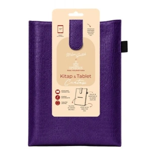 Yeni Nesil Kitap ve Tablet Çantası - Özel Deri Dokulu Mor