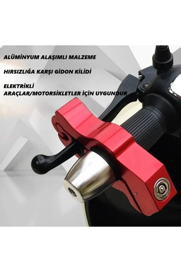 DailyTech Motosiklet Scooter Fren Kilidi Alüminyum Anahtarlı Güvenlik Kilidi Gidon