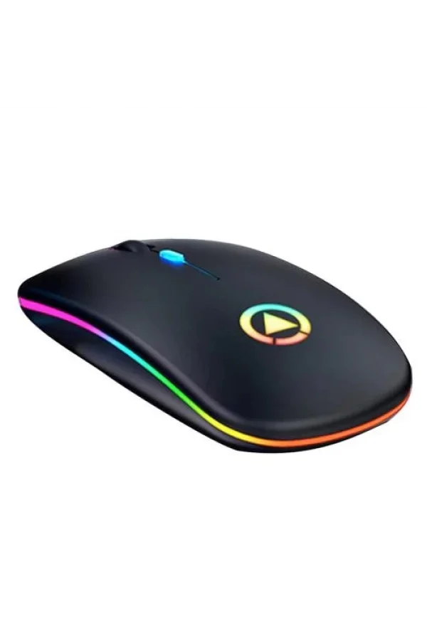 DailyTech Şarj Edilebilir Kablosuz Led Işıklı Sessiz Optic Mouse - SİYAH