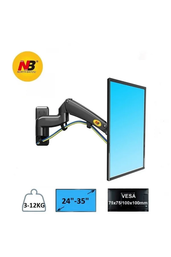 North Bayou NB F150 Ergonomik Duvar LED TV Monitör Tutucu