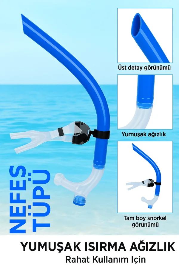 DailyTech Yetişkin Yüzme Antrenman Şnorkeli Siyah