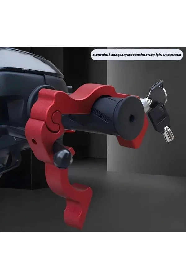 DailyTech Motosiklet Scooter Fren Kilidi Alüminyum Anahtarlı Güvenlik Kilidi Gidon