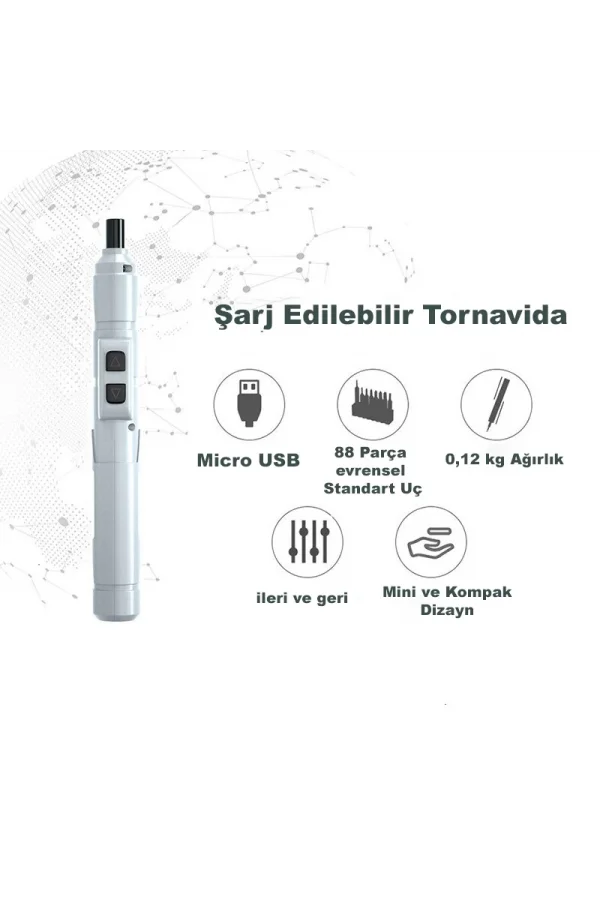 DailyTech Mini Taşınabilir Tornavida Akülü Şarjlı Elektrikli