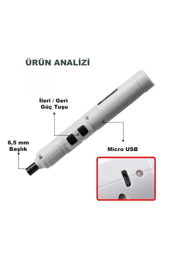 DailyTech Mini Taşınabilir Tornavida Akülü Şarjlı Elektrikli