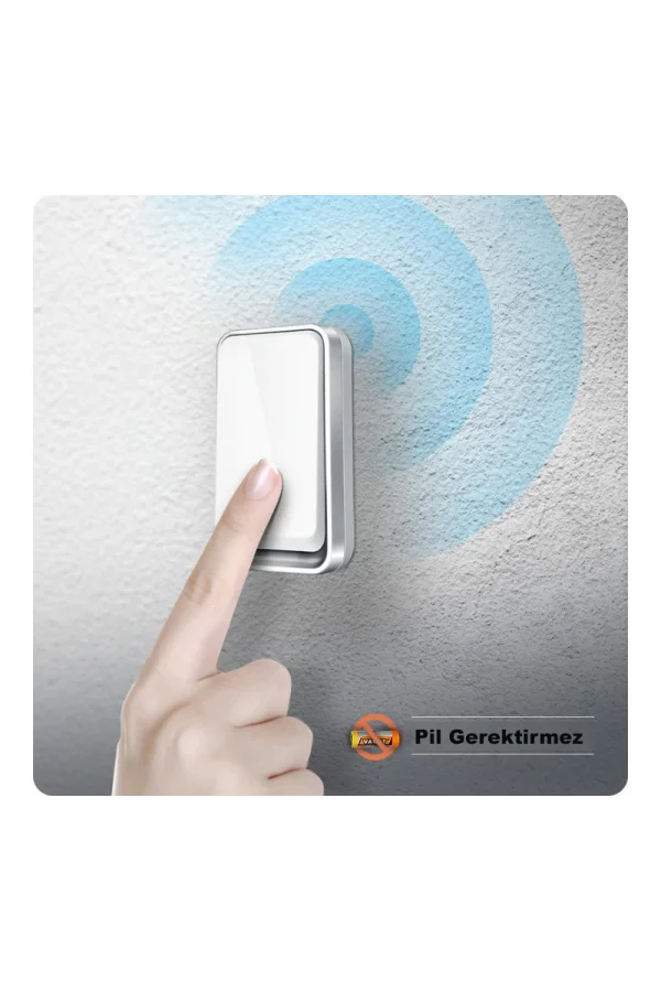 DailyTech Su Geçirmez Kablosuz Pil Gerektirmeyen Kapı Zili