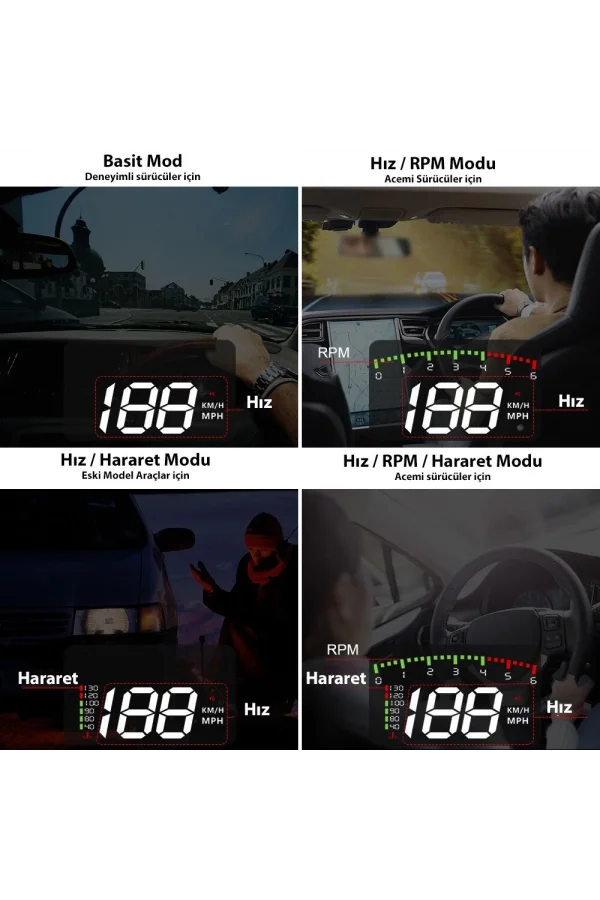 DailyTech HUD Head Up Display 3.5 İnç OBD Sanal Gösterge Paneli