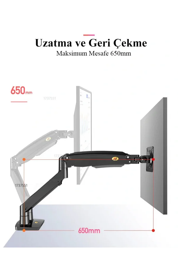 North Bayou NB G35 Çift Kol Amortisörlü Monitör Tutucu Stand 22-32