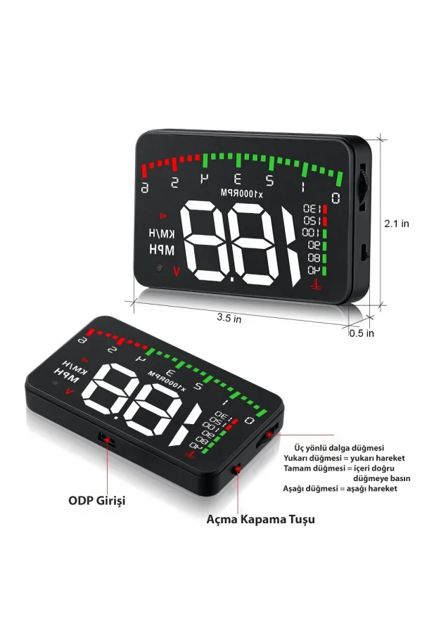 DailyTech HUD Head Up Display 3.5 İnç OBD Sanal Gösterge Paneli