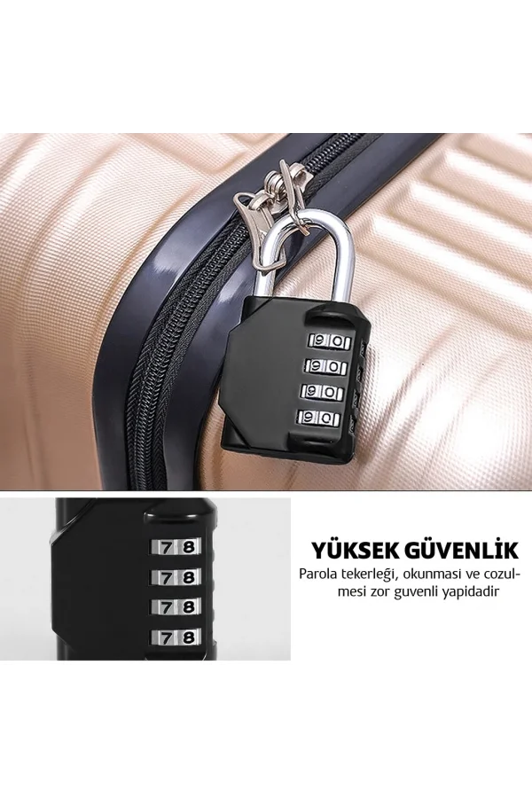 DailyTech 4 Haneli Şifreli Asma Kilit Çelik Halka Dolap Bavul Spor Çantası Okul Spor Salonu Kilidi