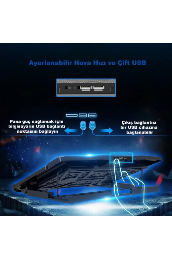 DailyTech 15.6 inç 6 Fanlı Dizüstü Sessiz Laptop Soğutucu Standı