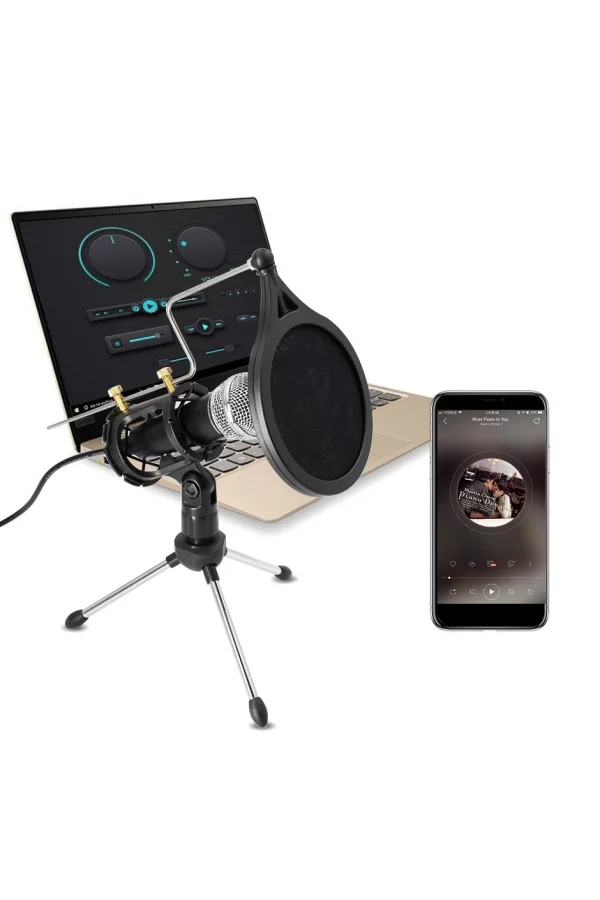 DailyTech Kareoke Kondenser Mikrofon Telefon Ve Bilgisayar Uyumlu