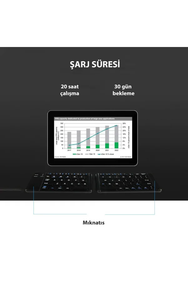DailyTech Bluetooth Katlanabilir Klavye Telefon Tablet PC Uyumlu