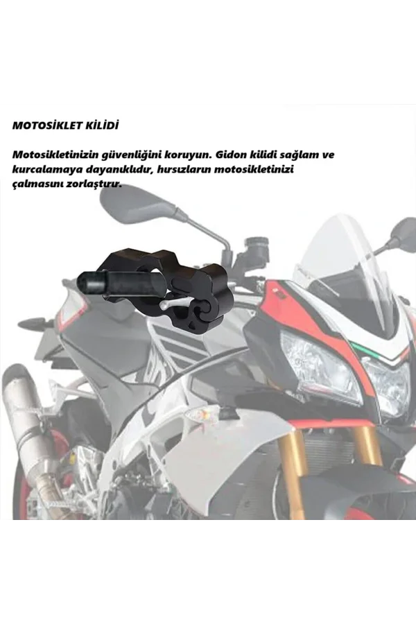 DailyTech Motosiklet Scooter Fren Kilidi Alüminyum Anahtarlı Güvenlik Kilidi Gidon