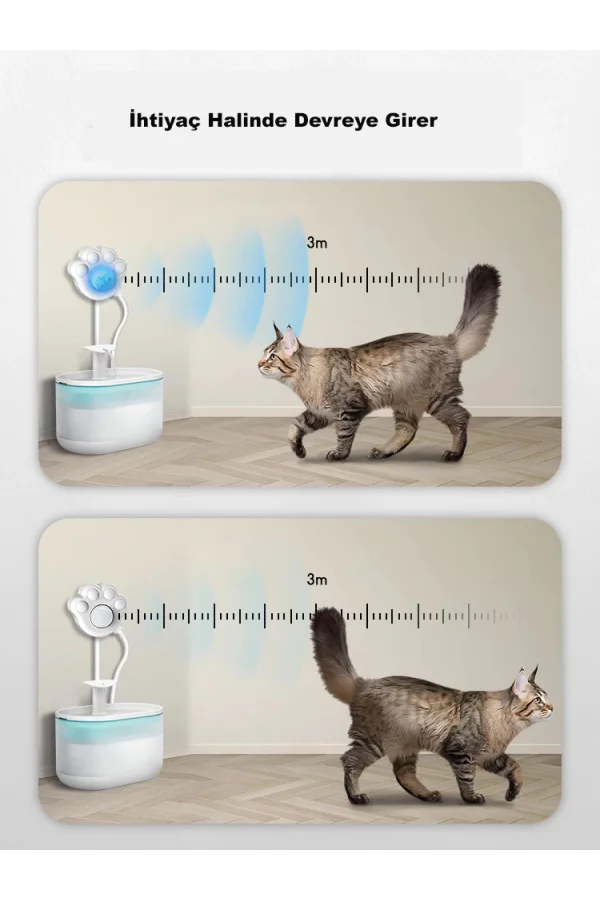 DailyTech Kedi Su Pınarı Çeşmesi Akıllı Hareket Sensörü Kızılötesi