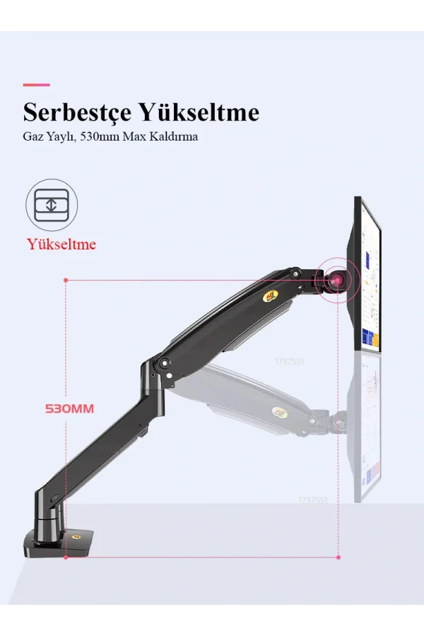 North Bayou NB G35 Çift Kol Amortisörlü Monitör Tutucu Stand 22-32