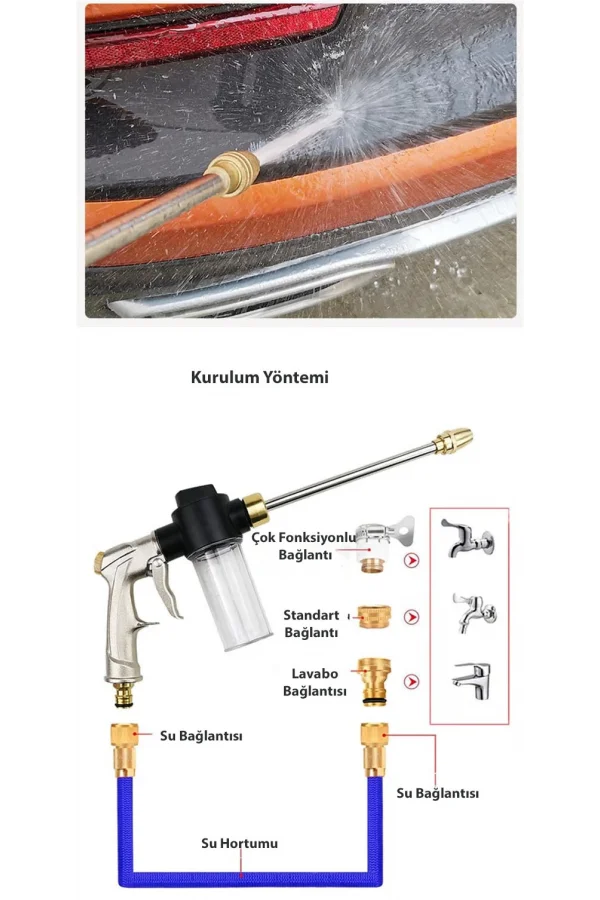 DailyTech Basınçlı Su köpük Tabancası Bahçe Sulama Araba Yıkama