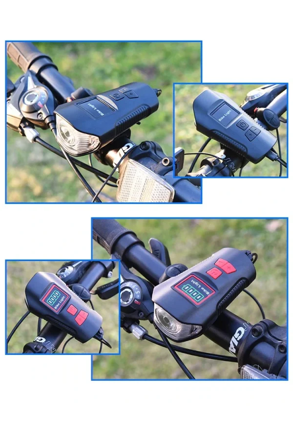 DailyTech Bisiklet Işık Korna LCD Hız Göstergesi Su Geçirmez Fener