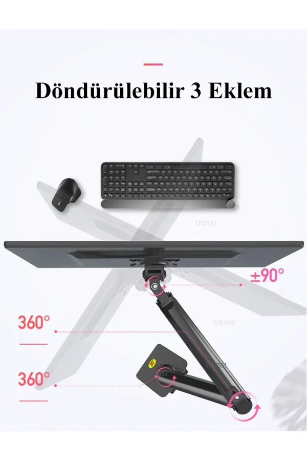 North Bayou NB G35 Çift Kol Amortisörlü Monitör Tutucu Stand 22-32