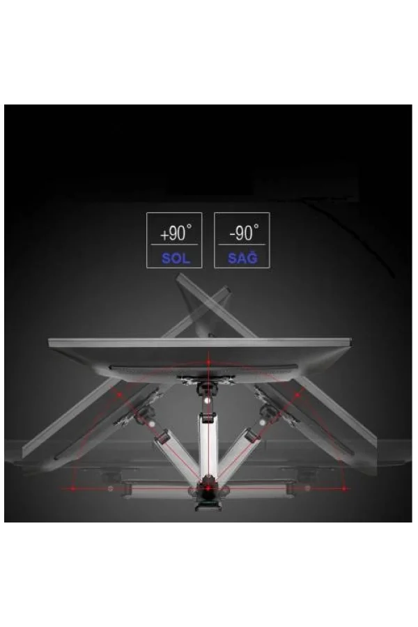 North Bayou NB F120 Amörtisörlü Hareketli 17-27 Duvar Askı Aparatı