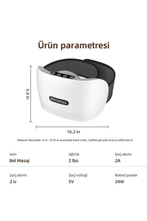 Dailytech Bian Taşı Isıtmalı Titreşimli Karın & Bel Masaj Kemeri Regl Döneminde Rahatlatıcı Kullanım