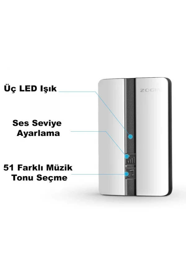 DailyTech Su Geçirmez Kablosuz Pil Gerektirmeyen Kapı Zili