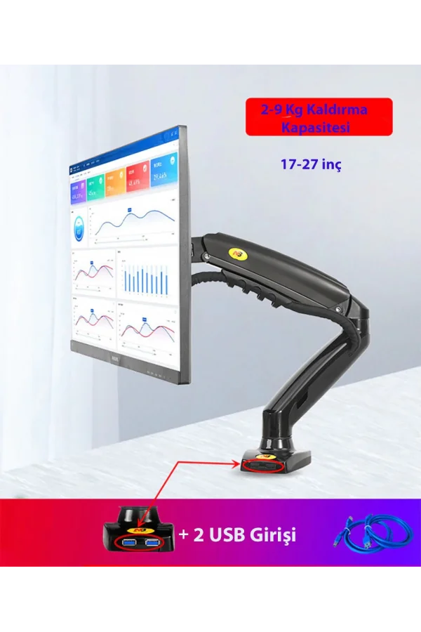 North Bayou NB F80 Tek Kol Amortisörlü Monitör Tutucu