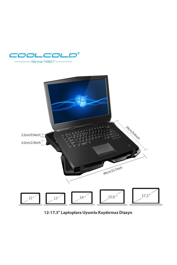 COOLCOLD Gaming 4 Fanlı Işıklı Notebook Laptop Soğutucu Stand