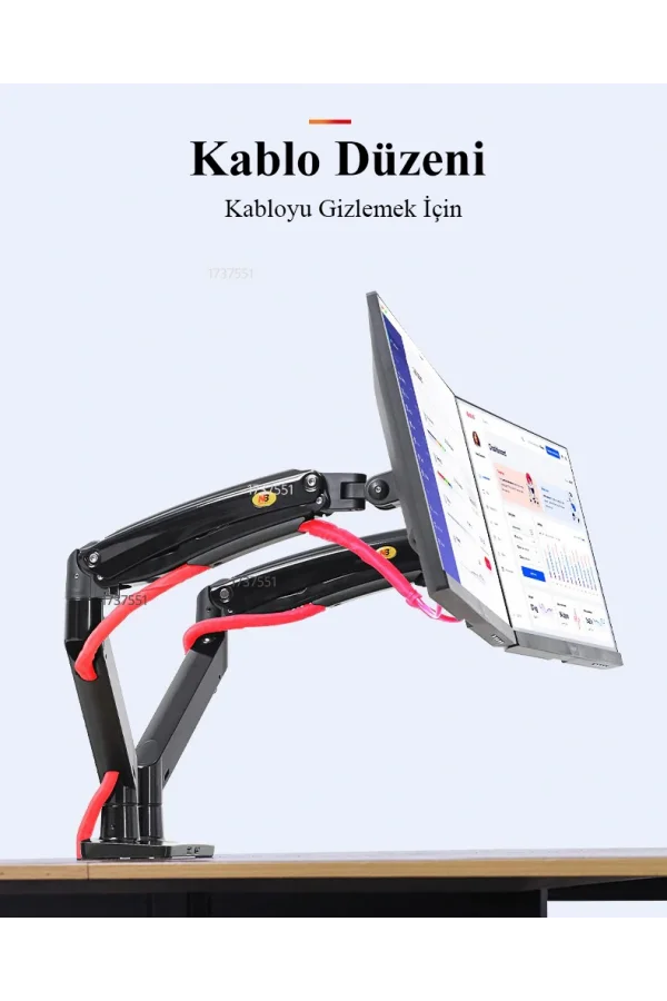 North Bayou NB G35 Çift Kol Amortisörlü Monitör Tutucu Stand 22-32