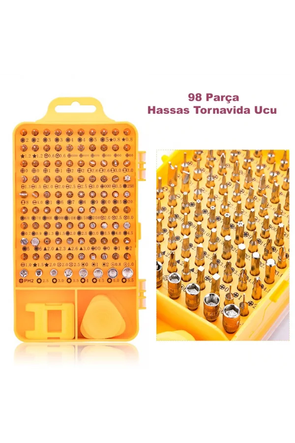 DailyTech 115 in 1 Hassas Sarı Çoklu Tornavida Seti El Alet Takımı