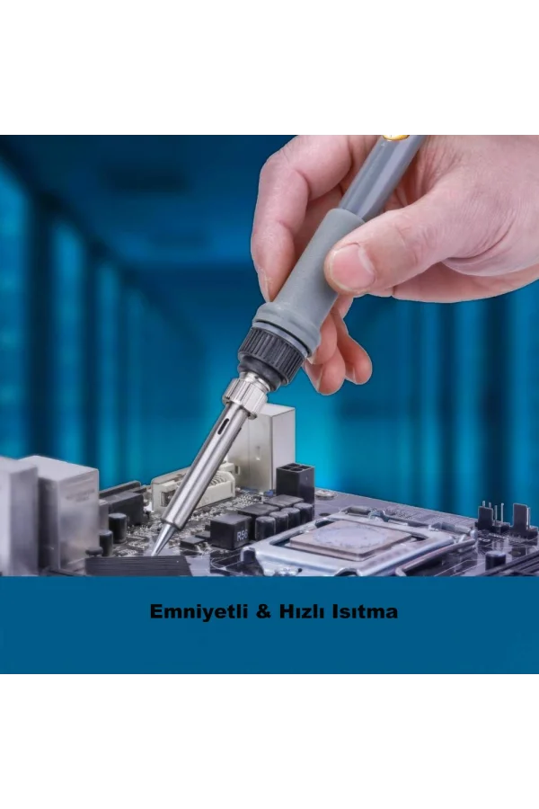 60W Havya Lehim Seti Multimetre Vakum Pompası Uç Seti Lehim Teli Cımbız Kılıf Elektronik Onarım Kiti