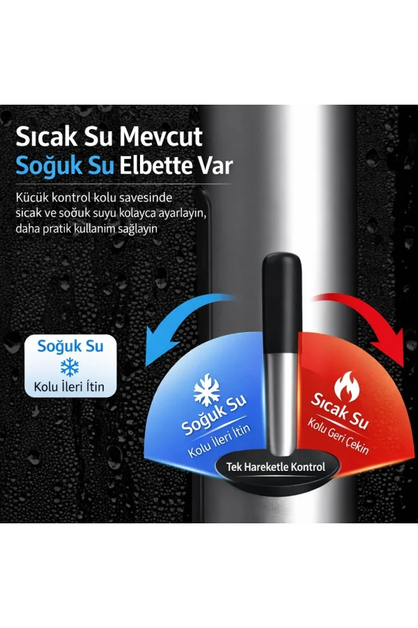 DailyTech 3000W Elektrikli Anında Su Isıtmalı Musluk Dijital Sıcaklık Göstergeli 360 Döner