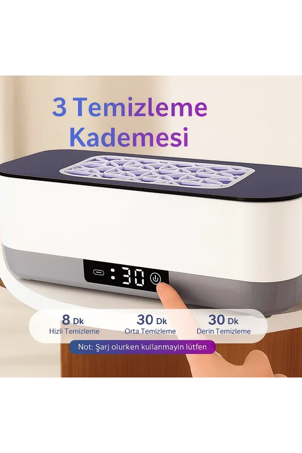 DailyTech Ultrasonik Gözlük Temizleme Cihazı Takı Saat Lens Derin Temizlik Makinesi