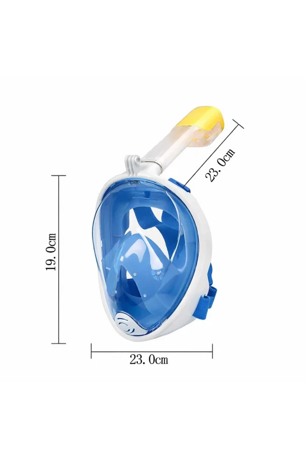 DailyTech Tam Yüz Dalış Maskesi Slikon Şnorkel Full Face - DailyTech - MAVİ - S/M