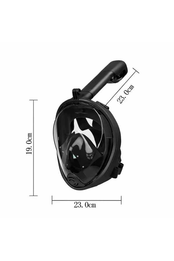 DailyTech Tam Yüz Dalış Maskesi Slikon Şnorkel Full Face - DailyTech - SİYAH - S/M