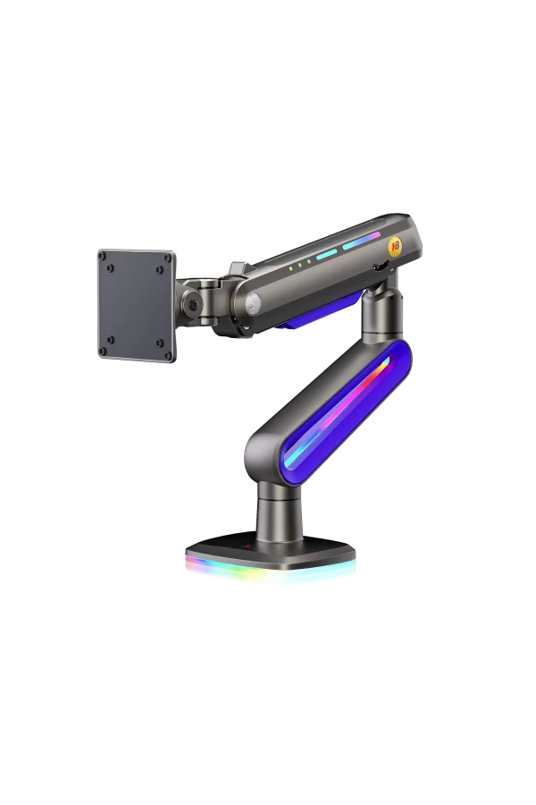 North Bayou NB F6 Gaming 32-60 inç Monitör Kolu 2-20 KG RGB Işıklı Yüksek Taşıma Kapasiteli Profesyonel Monitör Askısı