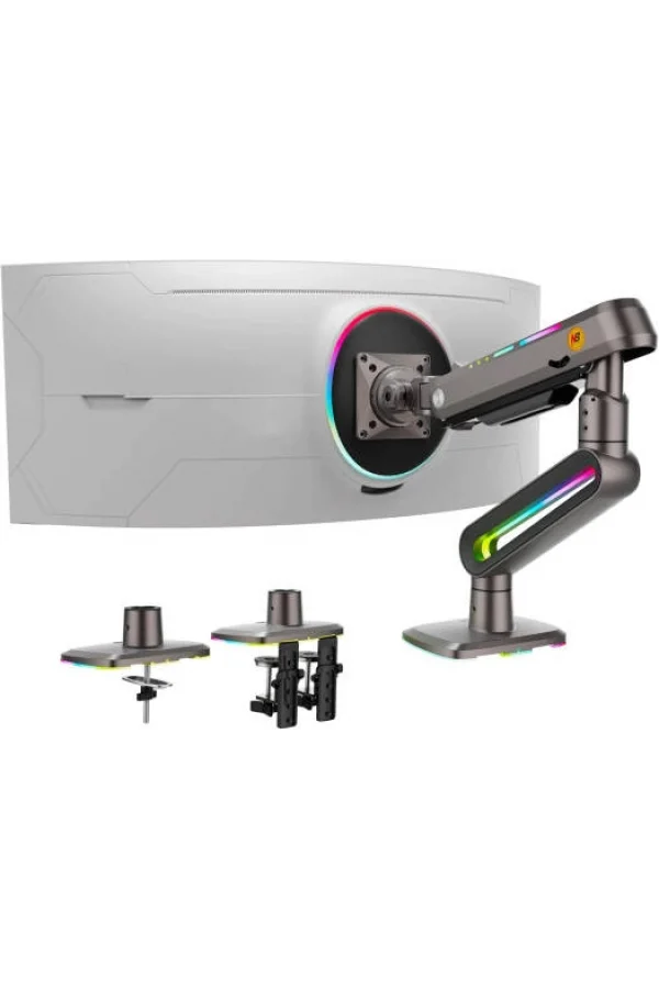 North Bayou NB F6 Gaming 32-60 inç Monitör Kolu 2-20 KG RGB Işıklı Yüksek Taşıma Kapasiteli Profesyonel Monitör Askısı