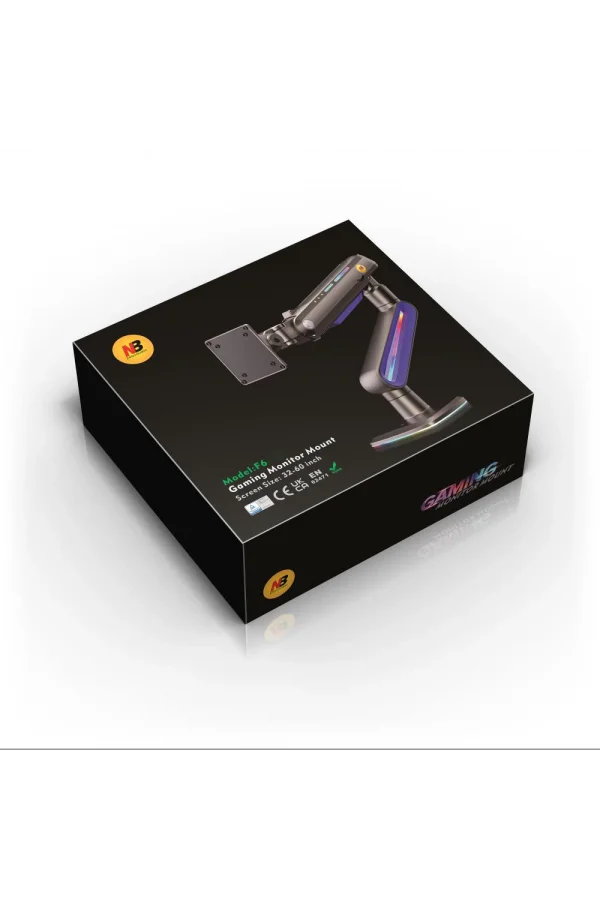North Bayou NB F6 Gaming 32-60 inç Monitör Kolu 2-20 KG RGB Işıklı Yüksek Taşıma Kapasiteli Profesyonel Monitör Askısı