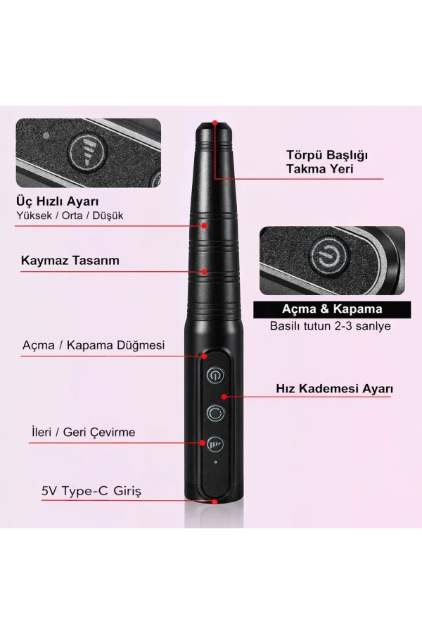 DailyTech Kablosuz Elektrikli Tırnak Törpüsü Şarjlı Profesyonel Manikür Pedikür Cihazı