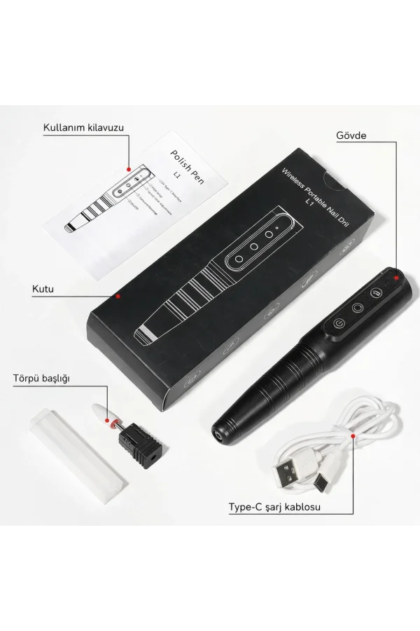 DailyTech Kablosuz Elektrikli Tırnak Törpüsü Şarjlı Profesyonel Manikür Pedikür Cihazı