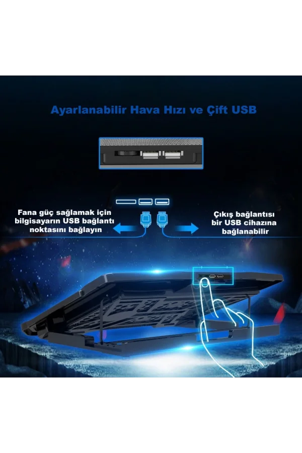 DailyLink 15.6 inç 6 Fanlı Dizüstü Sessiz Laptop Soğutucu Standı