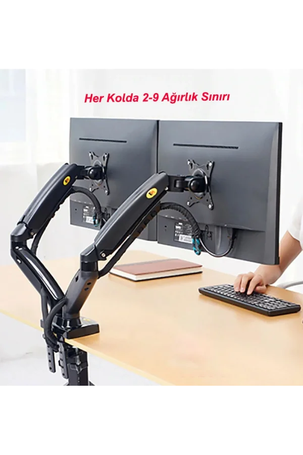 North Bayou NB F160 Çift Kol Amortisörlü Monitör Tutucu