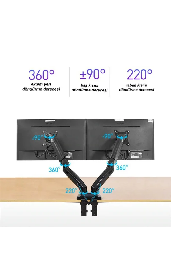 North Bayou NB F160 Çift Kol Amortisörlü Monitör Tutucu