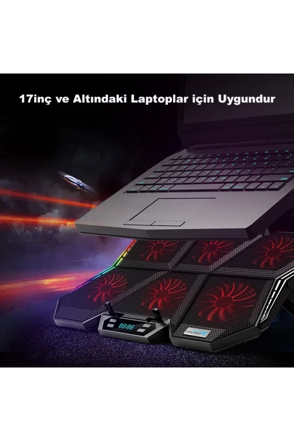 Coolcold LED K40 6 Fanlı 17 inç RGB Laptop Notebook Soğutucu Stand